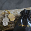 Ice City Men's Iced Hamsa Hand Pendant Necklace, Cubic Zirconia Jewelry in Gold and Silver