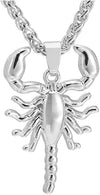 Ice City Bold Scorpion Necklace, Stainless Steel Scorpion Pendant Necklace for Men - 22 Inches