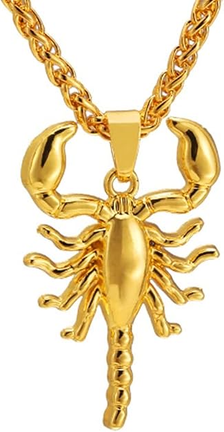 Ice City Bold Scorpion Necklace, Stainless Steel Scorpion Pendant Necklace for Men - 22 Inches