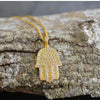 Ice City Men's Iced Hamsa Hand Pendant Necklace, Cubic Zirconia Jewelry in Gold and Silver